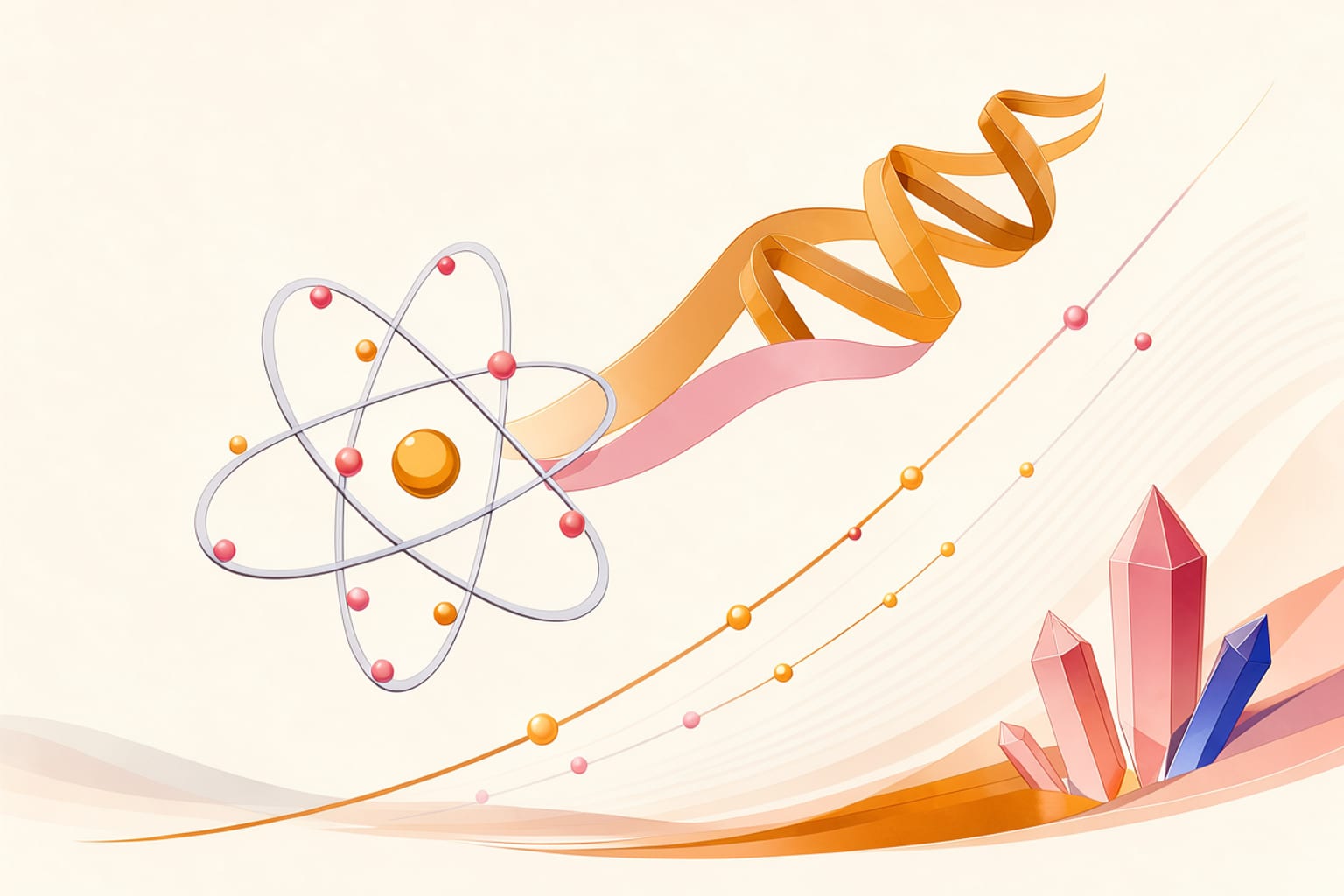 Generierte Illustration zu „Im Labor programmierte Moleküle falten sich zur Tripelhelix“