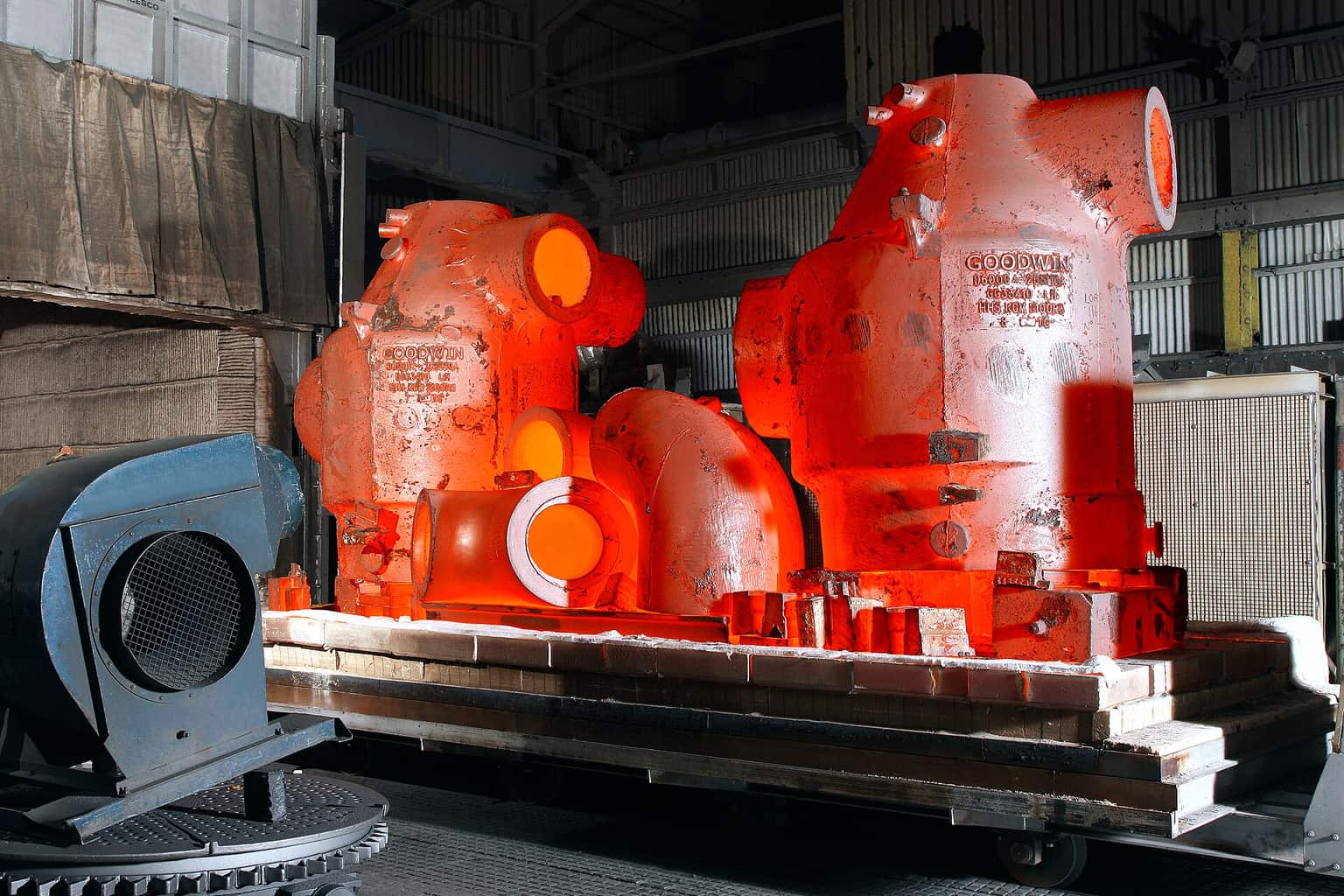 Illustrative photo: Castings fresh from the heat treatment furnace